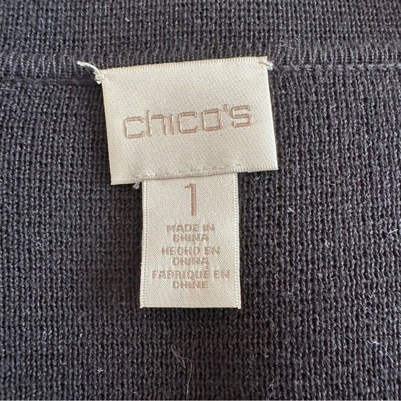 Chico's Classic Black Long Line Sweater Blazer - Picture 10 of 12